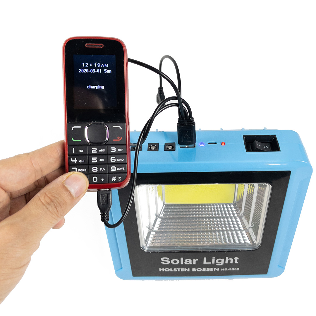 Holsten Bossen® Ηλιακό Σύστημα Φωτισμού 50W & Power Bank με 3 Κρεμαστές Λάμπες